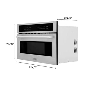 ZLINE - Stainless Steel 30" Built-in Convection Microwave Oven and 30" Single Wall Oven with Self Clean