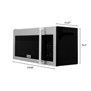 ZLINE - 30" Kitchen Package Stainless Steel Dual Fuel Range and Over The Range Microwave with Traditional Handle