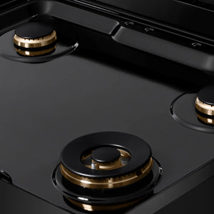 ZLINE - 30 in. Paramount Gas Rangetop with 4 Brass Burners and Porcelain Cooktop in Black Stainless Steel