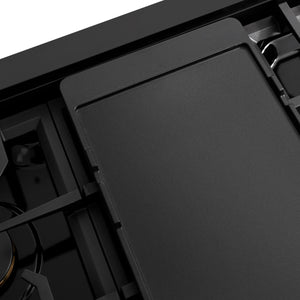 ZLINE - 48 in. Paramount Gas Rangetop with 8 Brass Burners and Porcelain Cooktop in Black Stainless Steel (SRTB-BR-48)