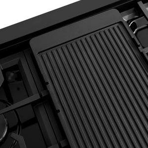 ZLINE - 48 in. Paramount Gas Rangetop with 8 Burners and Porcelain Cooktop in Black Stainless Steel