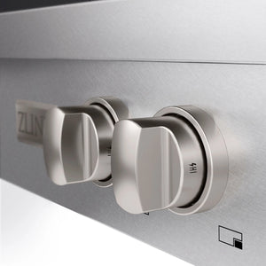 ZLINE - 30 in. Paramount Gas Rangetop with 4 Brass Burners and Porcelain Cooktop in Satin Stainless Steel