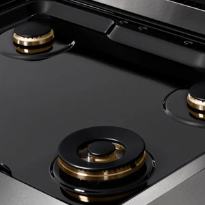 ZLINE - 30 in. Paramount Gas Rangetop with 4 Brass Burners and Porcelain Cooktop in Satin Stainless Steel