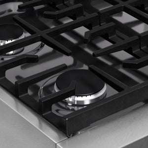 ZLINE - 30 in. Paramount Gas Rangetop with 4 Burners and Porcelain Cooktop in Satin Stainless Steel