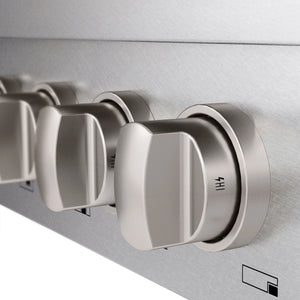 ZLINE - 48 in. Paramount Gas Rangetop with 8 Burners and Porcelain Cooktop in Satin Stainless Steel