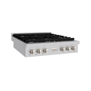 ZLINE - 36 in. Paramount Gas Rangetop with 6 Burners and Porcelain Cooktop in Stainless Steel