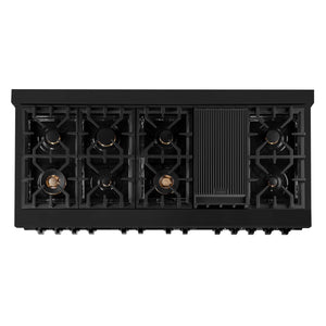 ZLINE - 60 in. 7.4 cu. ft. Legacy Dual Fuel Range with 9 Burner Gas Cooktop and 2 Electric Convection Ovens in Black Stainless Steel