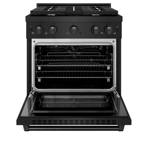 ZLINE - 30 in. 4.2 cu. ft. Paramount Gas Range with 4 Burner Cooktop and Convection Gas Oven in Black Stainless Steel (SGRB-30)