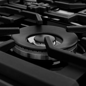 ZLINE - 30 in. 4.0 cu. ft. Legacy Dual Fuel Range with 4 Burner Gas Cooktop and Electric Convection Oven in Black Stainless Steel (RAB-30)