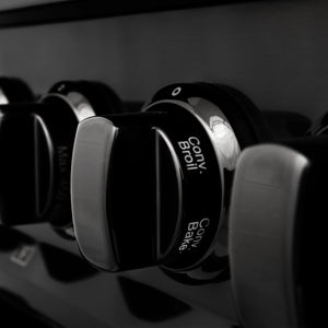 ZLINE - 36 in. 4.6 cu. ft. Legacy Dual Fuel Range with 6 Burner Gas Cooktop and Electric Convection Oven in Black Stainless Steel (RAB-36)