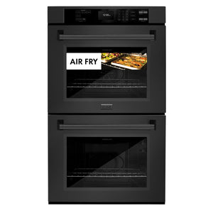 ZLINE - 30 in. Professional True Convection Double Wall Oven with Air Fry and Self Clean in Black Stainless Steel