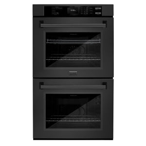 ZLINE - 30 in. Professional True Convection Double Wall Oven with Air Fry and Self Clean in Black Stainless Steel