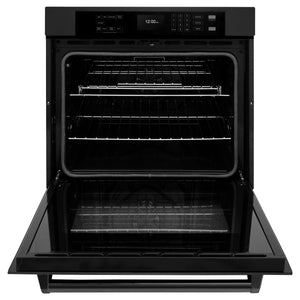 ZLINE - 30 in. Professional True Convection Single Wall Oven with Air Fry and Self Clean in Black Stainless Steel
