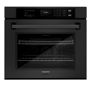 ZLINE - 30 in. Professional True Convection Single Wall Oven with Air Fry and Self Clean in Black Stainless Steel