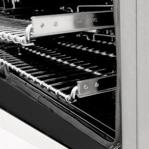 ZLINE - 24 in. 2.8 cu. ft. Legacy Dual Fuel Range with 4 Burner Gas Cooktop and Electric Convection Oven in Satin Stainless Steel and White Matte Door