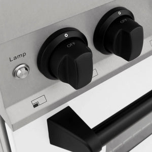 ZLINE - Autograph Edition 60 in. 7.4 cu. ft. Legacy Dual Fuel Range with 9 Burner Gas Cooktop and 2 Electric Convection Ovens in Stainless Steel with White Matte Doors and Matte Black Accents