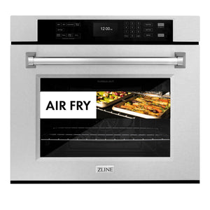 ZLINE - 30 in. Professional True Convection Single Wall Oven with Air Fry and Self Clean in Satin Stainless Steel
