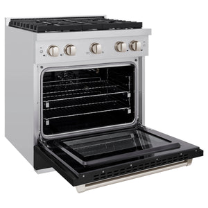 ZLINE - 30 in. 4.2 cu. ft. Paramount Gas Range with 4 Burner Cooktop and Convection Gas Oven in