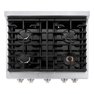 ZLINE - 30 in. 4.2 cu. ft. Paramount Gas Range with 4 Burner Cooktop and Convection Gas Oven in