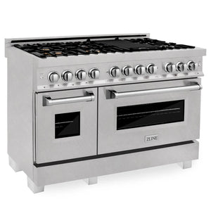 ZLINE - 48 in. 6.0 cu. ft. Legacy Dual Fuel Range with Gas Cooktop and 2 Electric Ovens in Satin Stainless Steel with 6 Brass Burners