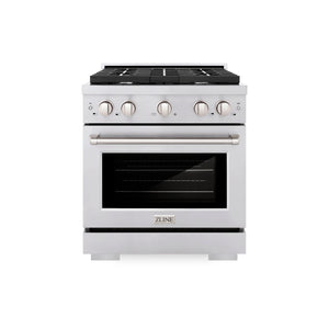 ZLINE - 36 in. 5.2 cu. ft. Paramount Dual Fuel Range with 6 Burner Gas Cooktop and Electric Convection Oven in Stainless Steel with White Matte Door