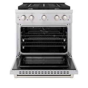ZLINE - 36 in. 5.2 cu. ft. Paramount Dual Fuel Range with 6 Burner Gas Cooktop and Electric Convection Oven in Stainless Steel with White Matte Door