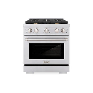 ZLINE - 30 in. 4.2 cu. ft. Paramount Gas Range with Convection Gas Oven in Stainless Steel with 4 Brass Burners (SGR-BR-30)