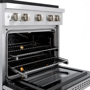 ZLINE - 30 in. 4.2 cu. ft. Paramount Gas Range with Convection Gas Oven in Stainless Steel with 4 Brass Burners (SGR-BR-30)