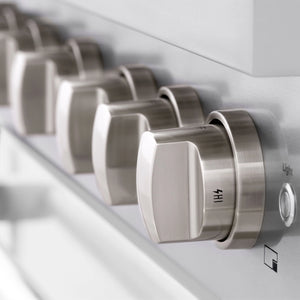 ZLINE - 48 in. 6.7 cu. ft. Paramount Double Oven Dual Fuel Range with 8 Burner Gas Cooktop in Stainless Steel with White Matte Doors