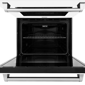 ZLINE - 30 in. Professional True Convection Double Wall Oven with Air Fry and Self Clean in Stainless Steel with White Matte Doors