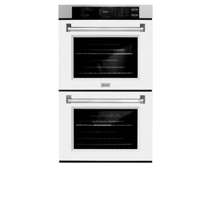 ZLINE - 30 in. Professional True Convection Double Wall Oven with Air Fry and Self Clean in Stainless Steel with White Matte Doors