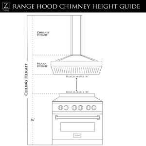 ZLINE - 30" Convertible Vent Wall Mount Range Hood in Stainless Steel & Glass (KN-30)