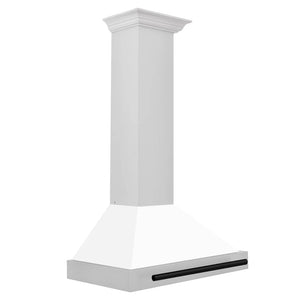 ZLINE - 30 in. Autograph Edition Convertible Stainless Steel Range Hood with White Matte Shell and Matte Black Accents (KB4STZ-WM30-MB)