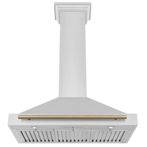 ZLINE - 36 in. Autograph Edition Convertible Stainless Steel Range Hood with Stainless Steel Shell and Champagne Bronze Accents (KB4STZ-36-CB)