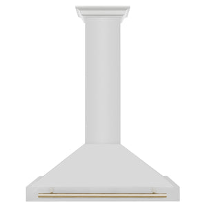 ZLINE - 36 in. Autograph Edition Convertible Stainless Steel Range Hood with Stainless Steel Shell and Polished Polished Gold Accents (KB4STZ-36-G)