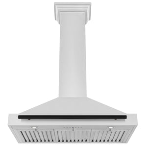 ZLINE - 36 in.Autograph Edition Convertible Stainless Steel Range Hood with Stainless Steel Shell and Matte Black Accents (KB4STZ-36-MB)