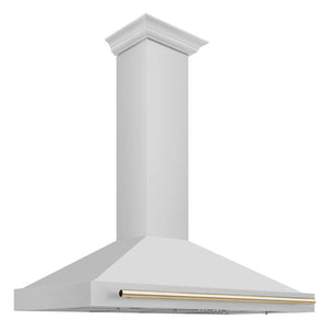 ZLINE - 48 in. Autograph Edition Convertible Stainless Steel Range Hood with Stainless Steel Shell and Polished Polished Gold Accents (KB4STZ-48-G)