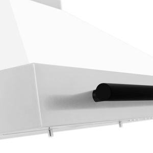 ZLINE - 30 in. Autograph Edition Convertible Stainless Steel Range Hood with White Matte Shell and Matte Black Accents (KB4STZ-WM30-MB)