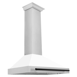 ZLINE - 36 in.Autograph Edition Convertible Stainless Steel Range Hood with White Matte Shell and Matte Black Accents (KB4STZ-WM36-MB)