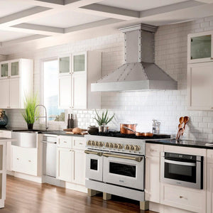 ZLINE - Autograph Edition 48 in. 6.0 cu. ft. Legacy Dual Fuel Range with 7 Burner Gas Cooktop and 2 Electric Ovens in Satin Stainless Steel and Champagne Bronze Accents