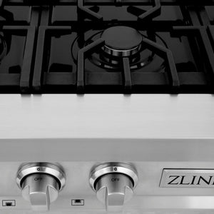 ZLINE - Kitchen Package with 36" Stainless Steel Rangetop and 30" Double Wall Oven (2KP-RTAWD36)