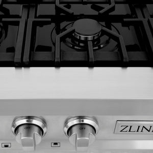 ZLINE - Kitchen Package with 36" Stainless Steel Rangetop and 30" Single Wall Oven (2KP-RTAWS36)
