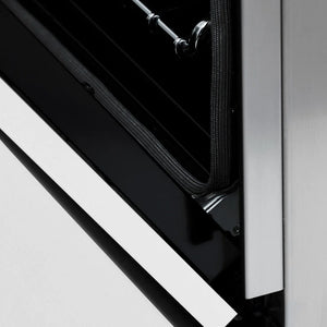 ZLINE - 36 in. 4.6 cu. ft. Legacy Dual Fuel Range with 6 Burner Gas Cooktop and Electric Convection Oven in Satin Stainless Steel and White Matte Door