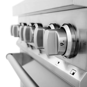 ZLINE - 30" Kitchen Package Stainless Steel Dual Fuel Range and Over The Range Microwave with Traditional Handle