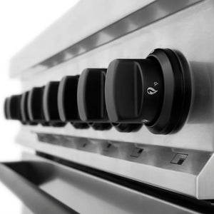 ZLINE - 36" Autograph Edition Kitchen Package with Stainless Steel Dual Fuel Range and Range Hood with Matte Black Accents (2AKP-RARH36-MB)