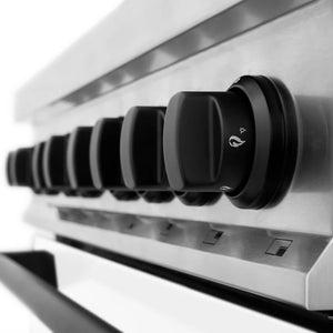 ZLINE - Autograph Edition 36 in. 4.6 cu. ft. Legacy Dual Fuel Range with 6 Burner Gas Cooktop and Electric Convection Oven in Stainless Steel with White Matte Door and Matte Black Accents