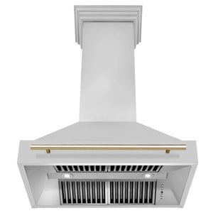 ZLINE - 36" Autograph Edition Stainless Steel Range Hood with Stainless Steel Shell and Gold Handle (8654STZ-36-G)