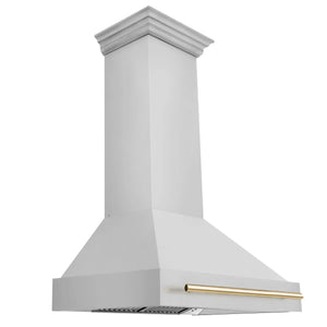 ZLINE - 36" Autograph Edition Stainless Steel Range Hood with Stainless Steel Shell and Gold Handle (8654STZ-36-G)