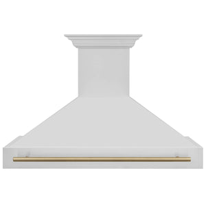 ZLINE - 48" Autograph Edition Stainless Steel Range Hood with Stainless Steel Shell and Champagne Bronze Handle (8654STZ-48-CB)