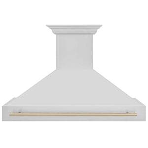 ZLINE - 48" Autograph Edition Stainless Steel Range Hood with Stainless Steel Shell and Gold Handle (8654STZ-48-G)